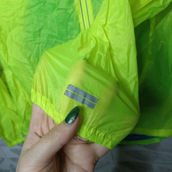 Brooks Windbreaker Running Jacket Rip Stop Neon green blue - Picture 6 of 11
